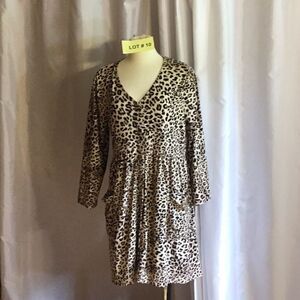 Wildlife printed long sleeved dress in large